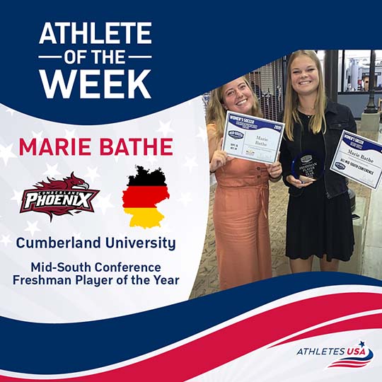 Frauenfußball USA - Marie Bathe Freshman Player of the Year an der Cumberland University